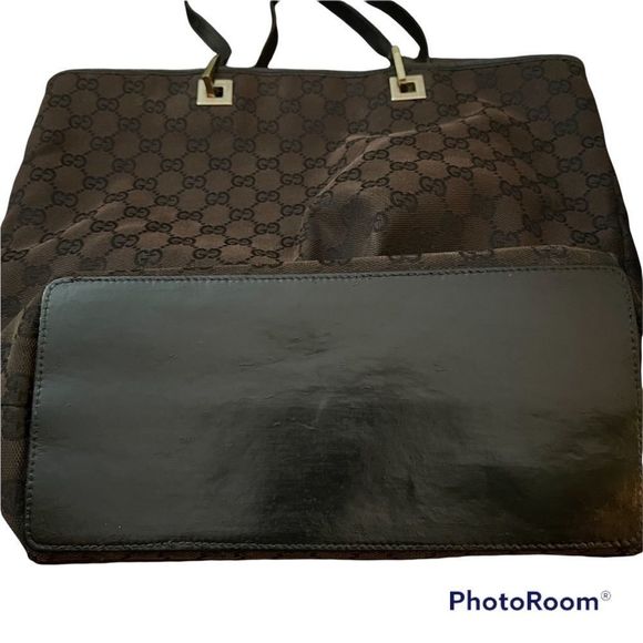 Gucci LARGE Dark Brown Monogram Canvas Tote Bag AUTHENTIC - Picture 16 of 16